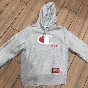 CHAMPION REVERSE WEAVE PULLOVER HOODIE GRAY RWSS MENS SIZE MEDIUM